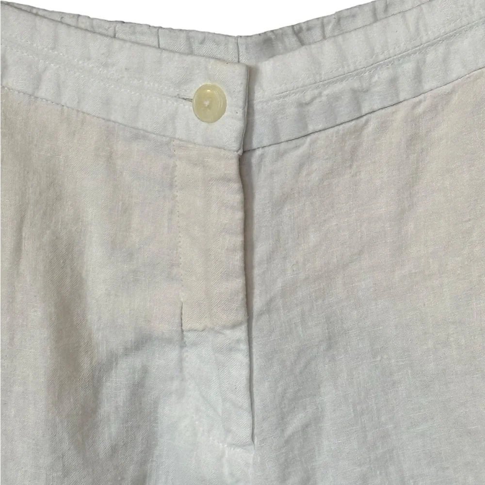 J.Jill Love Linen Cropped Pants White Relaxed Fit Elastic Back Size 2X - Picture 4 of 8